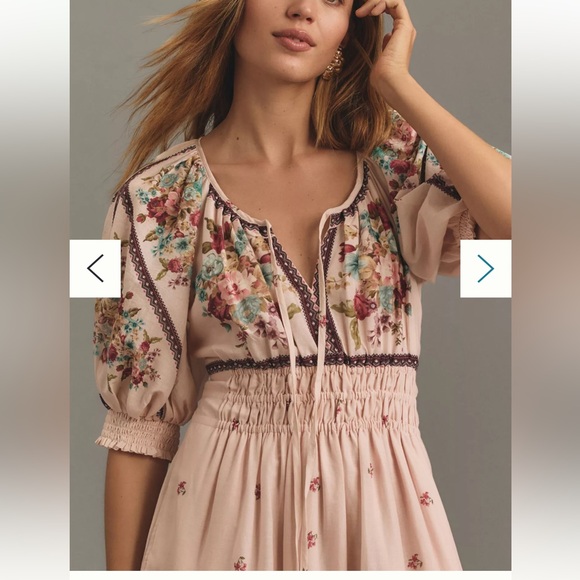 Anthropologie The Somerset Puff-Sleeve Maxi Dress . Size M - Picture 4 of 16